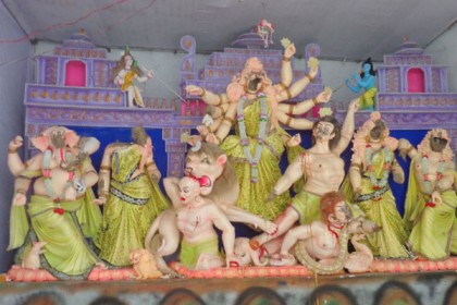নগরকান্দায় দুর্গা প্রতিমা ভাঙচুর