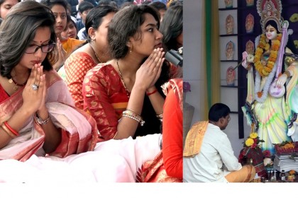 বরিশালে ব্যাপক উৎসাহ-উদ্দীপনায় সরস্বতী পূজা উদযাপন
