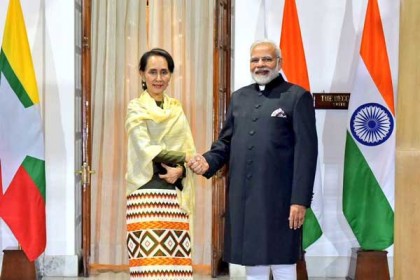 দিল্লিতে মোদির সঙ্গে দ্বিপক্ষীয় বৈঠকে সু চি