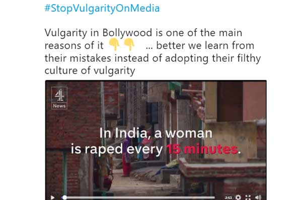 পাকিস্তানে ধর্ষণ বাড়ার জন্য দায়ী বলিউড!