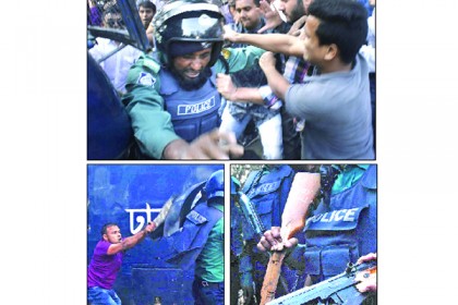 পুলিশের ওপর হামলার ঘটনায় তিন মামলা, গয়েশ্বরসহ আসামি ৮০০
