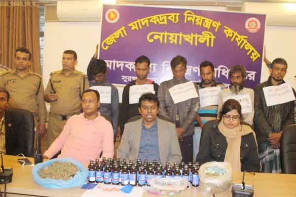 নোয়াখালীতে মাদকসহ আটক ১৬

