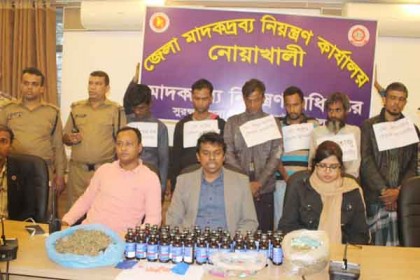 নোয়াখালীতে মাদকসহ আটক ১৬

