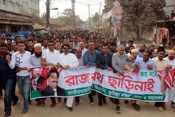 কুমিল্লায় বিএনপির পৃথক বিক্ষোভ

