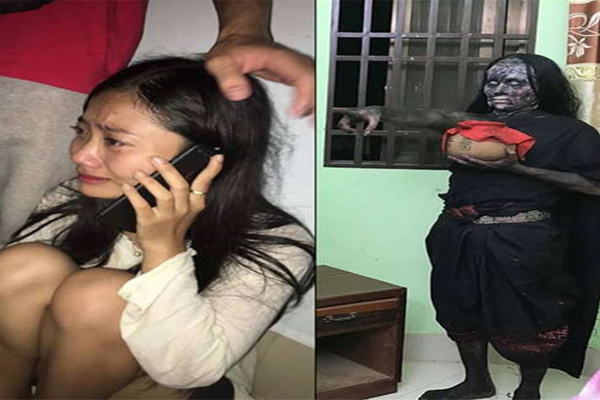 ভূতের অভিনয় করতে গিয়ে অদ্ভুত কাণ্ড অভিনেত্রীর! (ভিডিও)