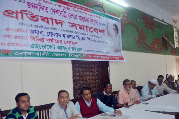 নোয়াখালীতে বিএনপির প্রতিবাদ সমাবেশ


