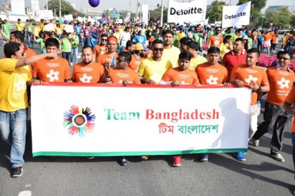 দুবাই কেয়ারের বিশেষ র‌্যালিতে টিম বাংলাদেশ