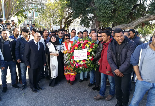লিসবনের স্থায়ী শহীদ মিনারে প্রবাসী বাংলাদেশিদের ঢল