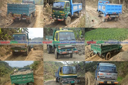 লামায় বিজিবির অভিযানে ৯ ট্রাক অবৈধ পাথর আটক