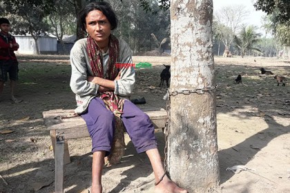 পঞ্চগড়ে এক যুগ ধরে শিকলে বাঁধা বাসন্তি 
