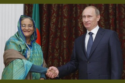 পুতিনকে প্রধানমন্ত্রী শেখ হাসিনার অভিনন্দন