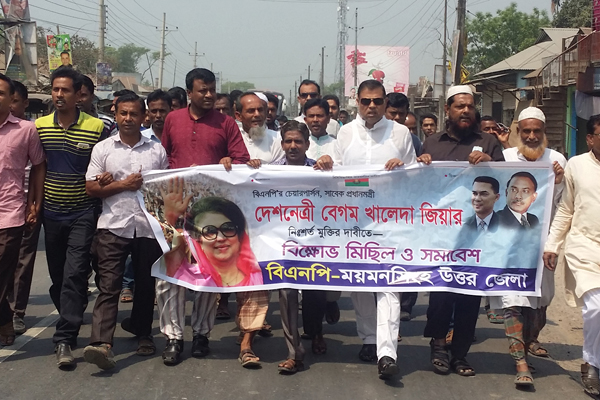 ময়মনসিংহে বিএনপির বিক্ষোভ মিছিল

