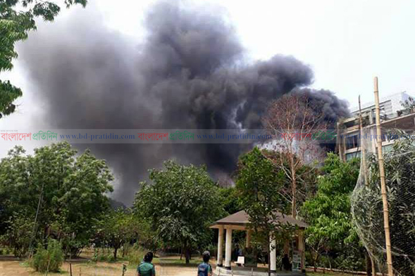 রাজধানীর গুলশানে ভবনের গোডাউনে অগ্নিকাণ্ড