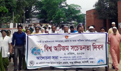 বিশ্ব অটিজম সচেতনতা দিবস উপলক্ষে বরিশালে র‌্যালি