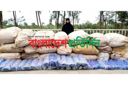 টেকনাফে বিপুল পরিমাণ কারেন্ট জালসহ নারী আটক