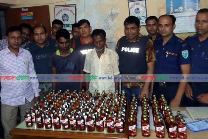 বিশ্বনাথে ১৫৩ বোতল মদসহ ব্যবসায়ী আটক