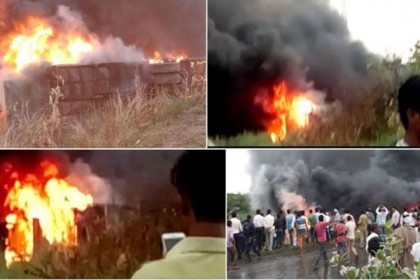 ভারতে বাস উল্টে আগুনে দগ্ধ ২৭ যাত্রীর মৃত্যু