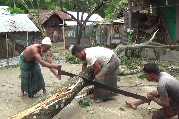 নেত্রকোনায় কাল বৈশাখী ঝড়ে অর্ধশত ঘরবাড়ি বিধ্বস্ত
