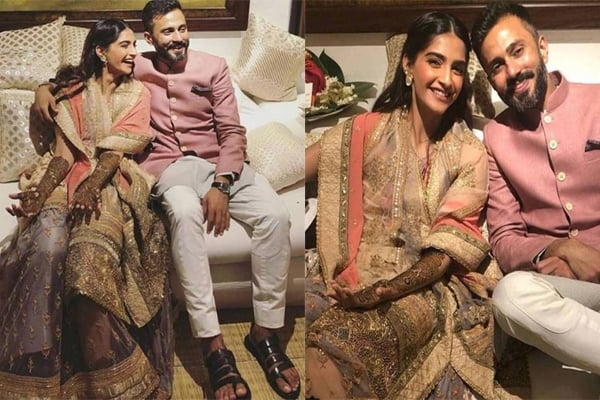মেহেদিতে হাত রাঙিয়ে বিয়ে উদযাপন শুরু সোনমের