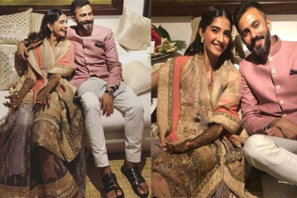 মেহেদিতে হাত রাঙিয়ে বিয়ে উদযাপন শুরু সোনমের