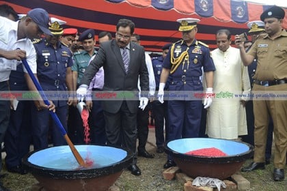 কোটি টাকার মাদক ধ্বংস করলো কোস্ট গার্ড
