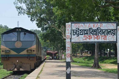 চবি শাটল ট্রেন আটকে কোটা আন্দোলনকারীদের প্রতিবাদ