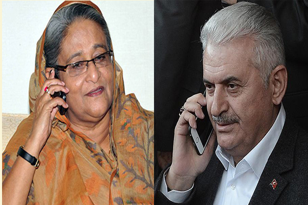 শেখ হাসিনাকে তুরস্কের প্রধানমন্ত্রীর ফোন