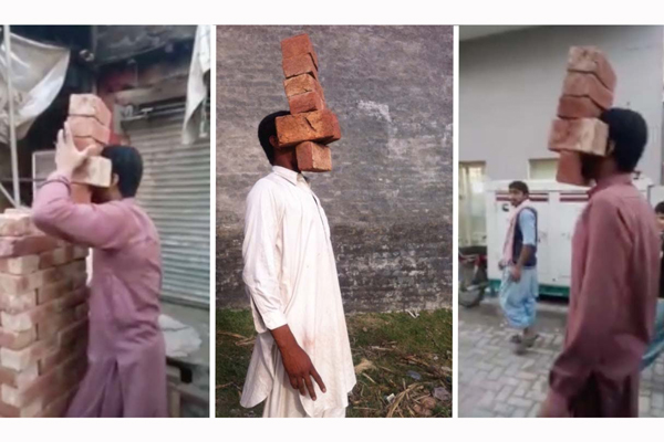 মুখ দিয়েই ৬টি ইট তুলেন এই পাকিস্তানি!(ভিডিও)