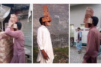 মুখ দিয়েই ৬টি ইট তুলেন এই পাকিস্তানি!(ভিডিও)