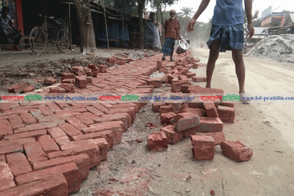 বাংলাদেশ প্রতিদিন'র খবরে সখীপুরে নিম্নমানের ইট পরিবর্তন