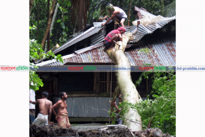 মোরেলগঞ্জে আকস্মিক ঘূর্ণিঝড়ে ব্যাপক ক্ষয়ক্ষতি