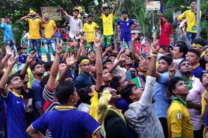 শরণখোলায় ব্রাজিল সমর্থকদের বর্ণাঢ্য র‌্যালি