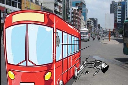 নরসিংদীতে বাসের ধাক্কায় রিকশাচালকের মৃত্যু