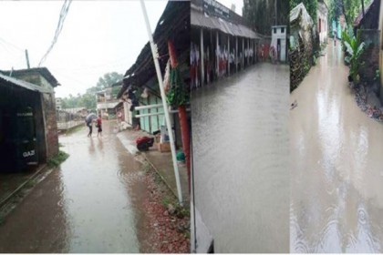 ভারি বৃষ্টিতে পানিবন্দি কলারোয়ার বিভিন্ন এলাকা
