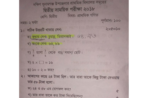 দক্ষিণ সুনামগঞ্জে ছোটদের প্রশ্নে বড়দের ভুল!