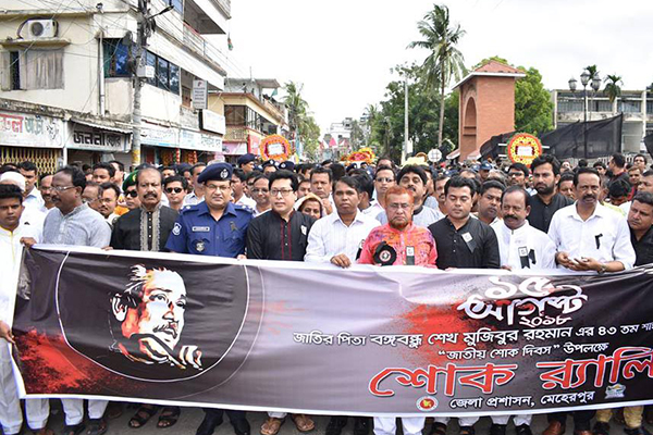 নানা কর্মসূচিতে মেহেরপুরে শোক দিবস পালন