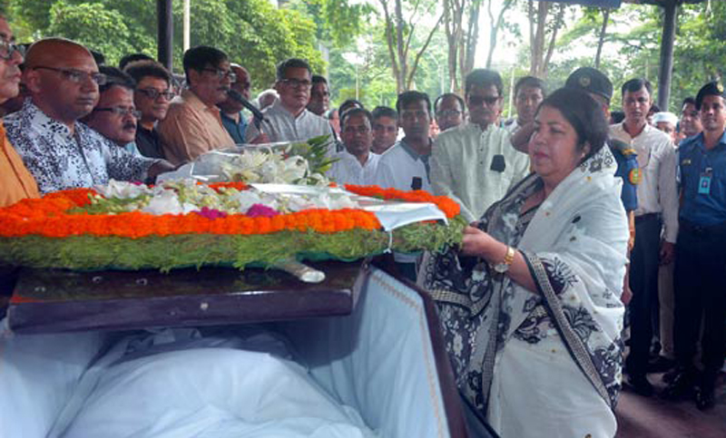 সাংবাদিক গোলাম সারওয়ারের মরদেহে স্পিকারের শেষ শ্রদ্ধা