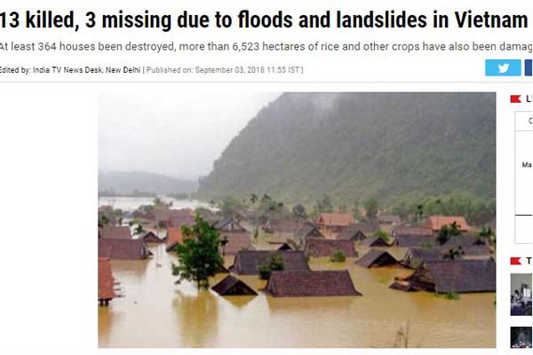 ভিয়েতনামে বন্যা ও ভূমিধসে ১৩ জনের মৃত্যু

