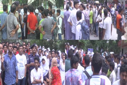 টমটম চাপায় কলেজ ছাত্রীর মৃত্যু, শিক্ষার্থীদের সড়ক অবরোধ