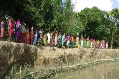 লালপুরে পদ্মার বাম তীরে ধস
