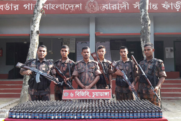 চুয়াডাঙ্গায় ৮০৯ বোতল ফেনসিডিল উদ্ধার


