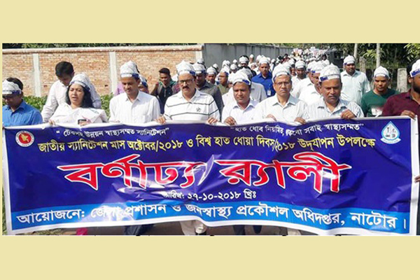 নাটোরে স্যানিটেশন মাস ও হাত ধোয়া দিবস পালিত 