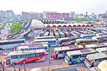 মহাখালী বাস টার্মিনাল থেকে সব ধরনের বাস চলাচল বন্ধ 

