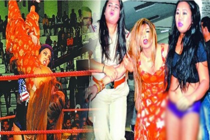নাচের মধ্যেই রাখি সাওয়ান্তকে তুলে আছাড় (ভিডিও)