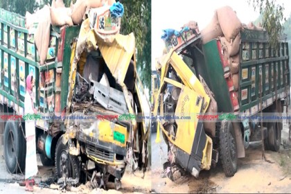 সিরাজগঞ্জে ট্রাকের সংঘর্ষে দুই চালক নিহত