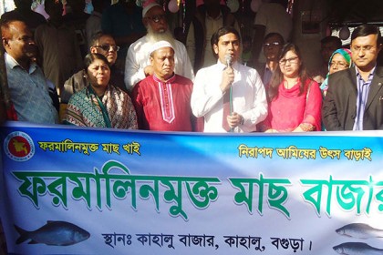 বগুড়ার কাহালু বাজারকে ফরমালিনমুক্ত ঘোষণা 