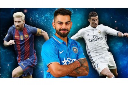 মেসি-রোনালদোর সমপর্যায়ে বিরাট কোহলি!