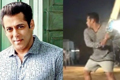 মাঠে নেমে ব্যাট হাতে ঝড় তুললেন সালমান খান (ভিডিও)