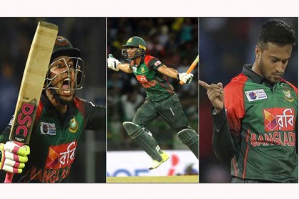 ক্রিকইনফোর বর্ষসেরা তালিকায় মুশফিক-রিয়াদ-সাকিব