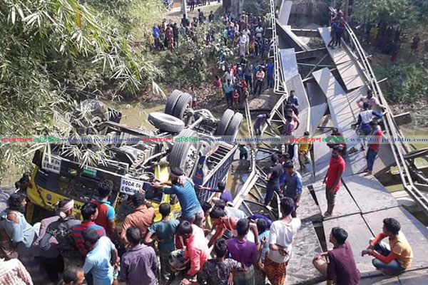 সুনামগঞ্জে বেইলি ব্রিজ ভেঙে দু‌‌ই শ্রমিক নিহত